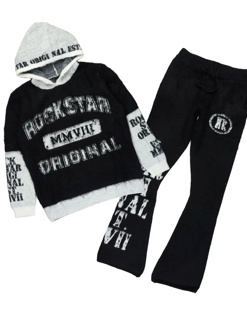 Rockstar Original Black & White Hoodie and Sweatpants Set